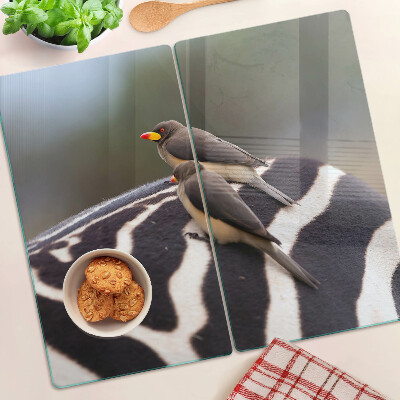 Snijplanken glas Vogels op een zebra