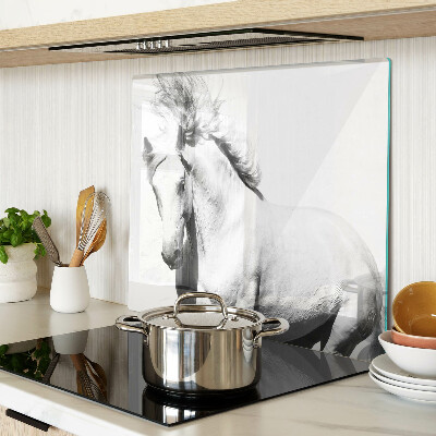 Snijplanken glas Paard in zwart-wit