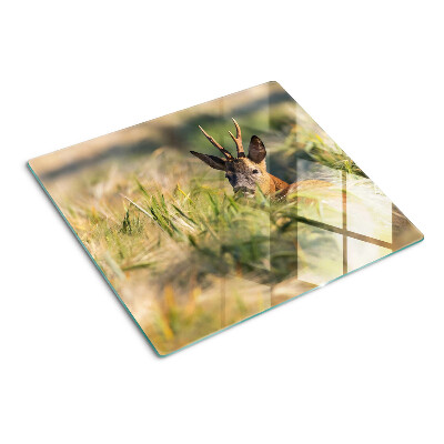 Glazen snijplanken Een hert in een veld