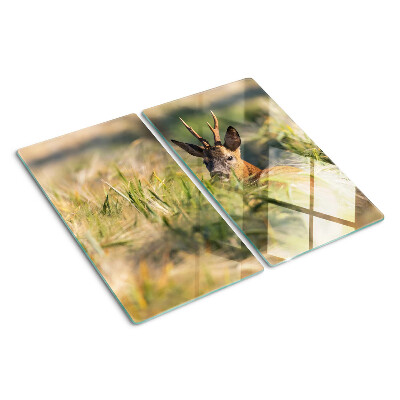 Glazen snijplanken Een hert in een veld