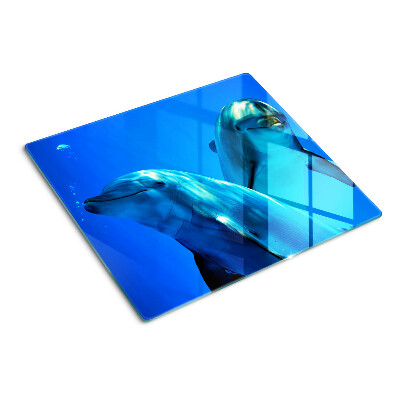 Snijplanken glas Dolfijnen in het water