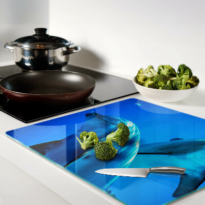 Snijplanken glas Dolfijnen in het water