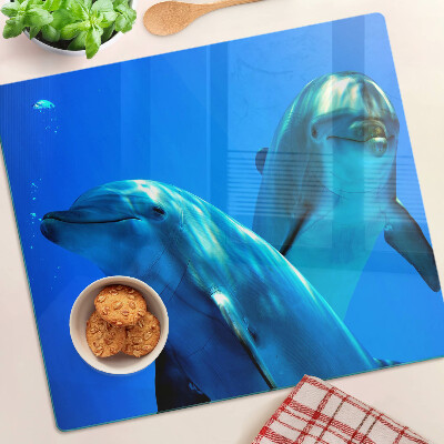 Snijplanken glas Dolfijnen in het water