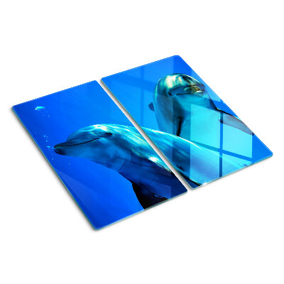 Snijplanken glas Dolfijnen in het water