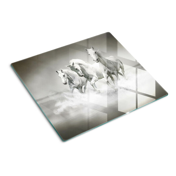 Snijplanken glas Paarden in het water