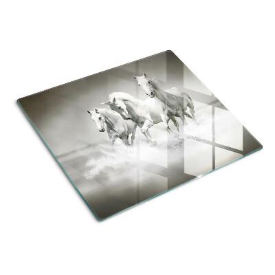 Snijplanken glas Paarden in het water