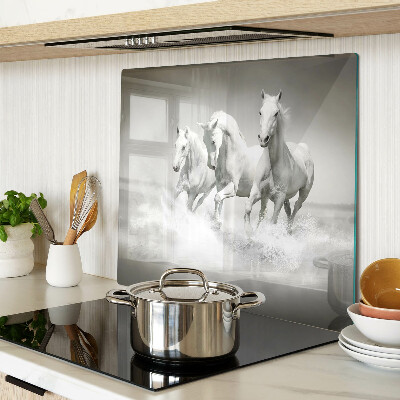 Snijplanken glas Paarden in het water