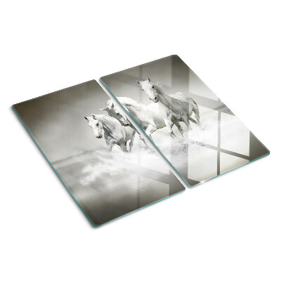 Snijplanken glas Paarden in het water