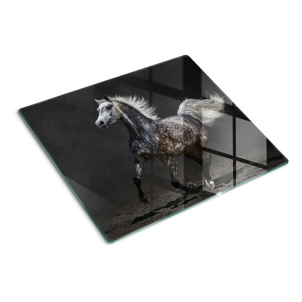 Snijplanken glas Een gevlekt paard op de vlucht
