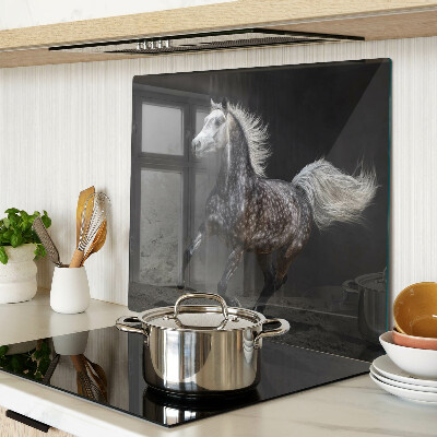 Snijplanken glas Een gevlekt paard op de vlucht