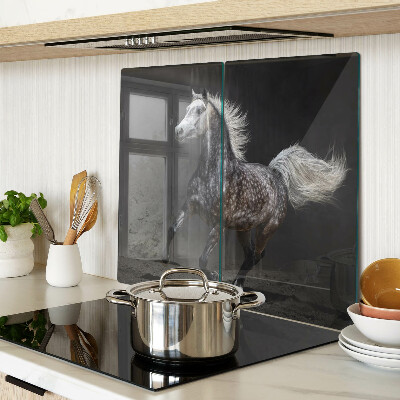 Snijplanken glas Een gevlekt paard op de vlucht