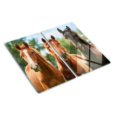 Glazen snijplanken Paarden in de natuur