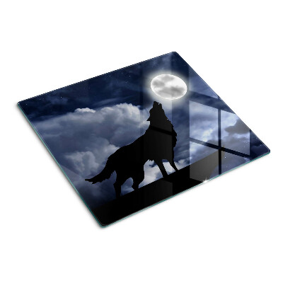 Glazen snijplanken Wolf in het maanlicht