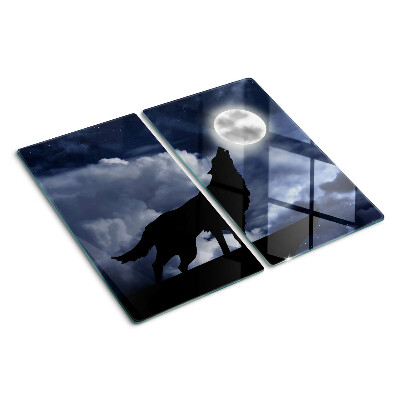 Glazen snijplanken Wolf in het maanlicht