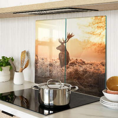 Snijplanken glas Herten tegen de achtergrond van de zonsondergang