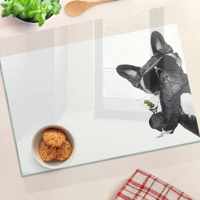 Snijplanken glas Hond met zonnebril