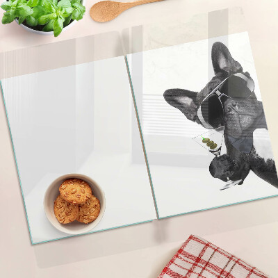 Snijplanken glas Hond met zonnebril