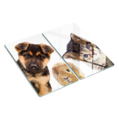 Glazen snijplanken Honden, katten, konijnen