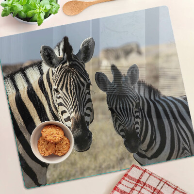 Glazen snijplanken Zebra's in hun natuurlijke habitat