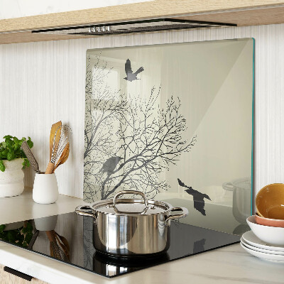 Snijplanken glas Vogels op boomtakken