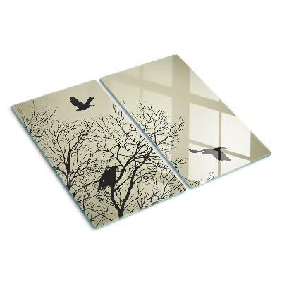 Snijplanken glas Vogels op boomtakken