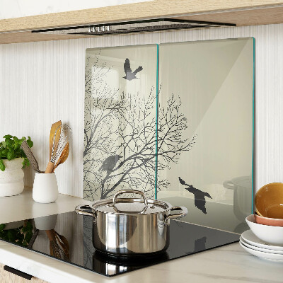 Snijplanken glas Vogels op boomtakken