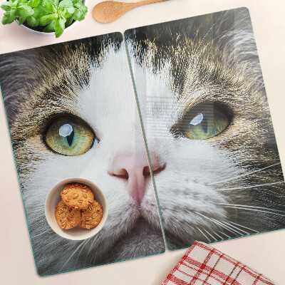 Snijplanken glas Kat met groene ogen