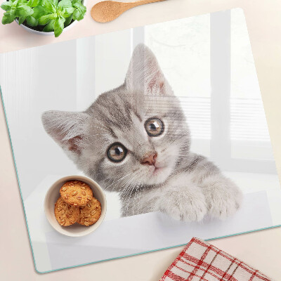 Snijplanken glas Kitten met grote ogen