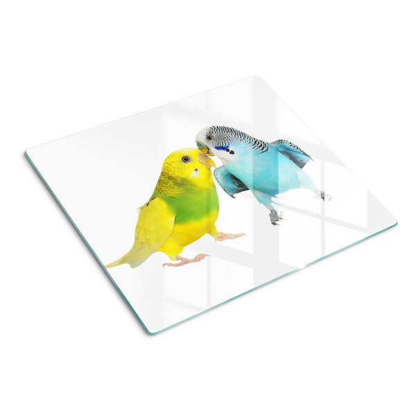 Snijplanken glas Gele en blauwe papegaaien