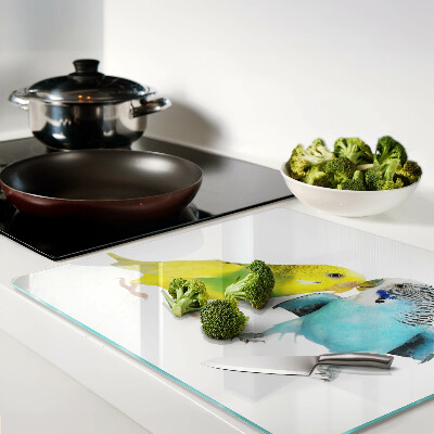 Snijplanken glas Gele en blauwe papegaaien