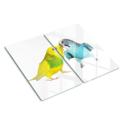Snijplanken glas Gele en blauwe papegaaien