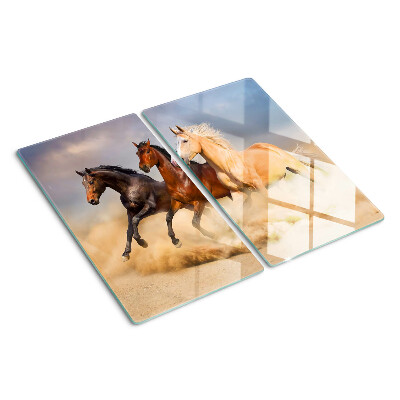 Glazen snijplanken Galopperende paarden in beweging