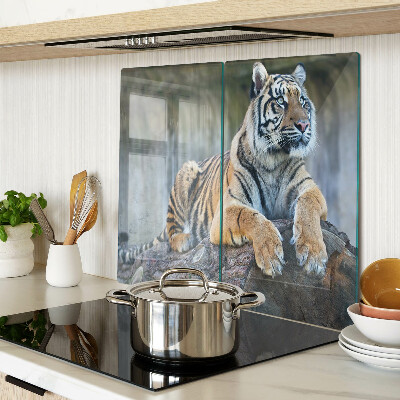 Snijplanken glas Tijger op een boomstam