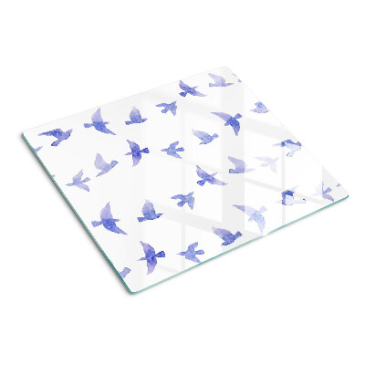 Snijplanken glas Vogels in tinten blauw