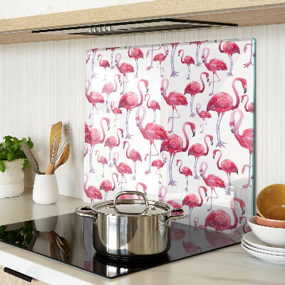 Snijplanken glas Flamingo's op een witte achtergrond