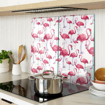 Snijplanken glas Flamingo's op een witte achtergrond