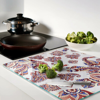 Glazen snijplanken Paisleypatroon met bloemen