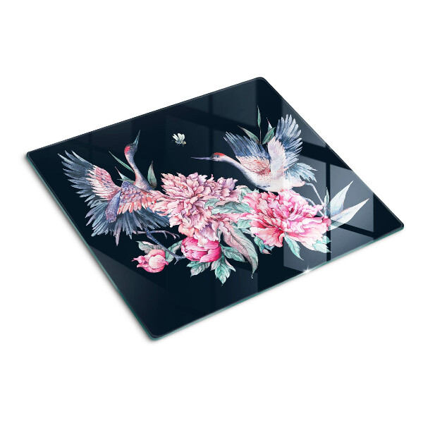 Snijplanken glas Bloemen en vogels