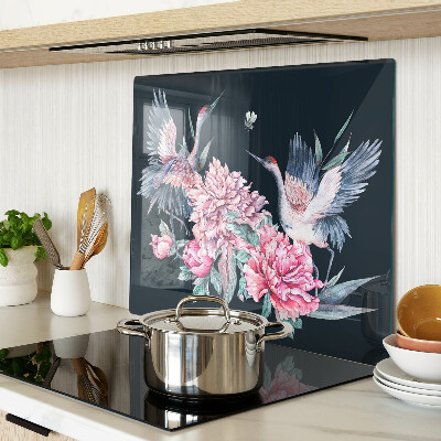 Snijplanken glas Bloemen en vogels