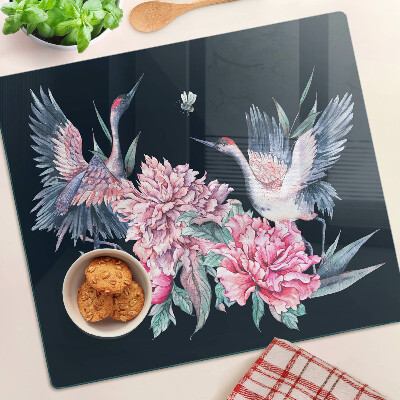 Snijplanken glas Bloemen en vogels