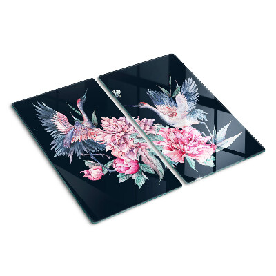 Snijplanken glas Bloemen en vogels