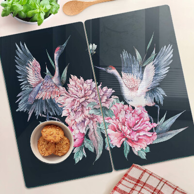 Snijplanken glas Bloemen en vogels