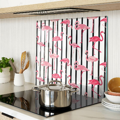 Snijplanken glas Flamingo's op strepen