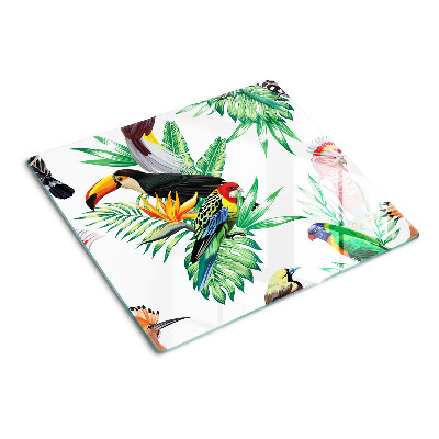 Snijplanken glas Tropische vogels en bladeren