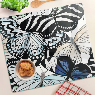 Snijplanken glas Vlindermotief in verschillende kleuren