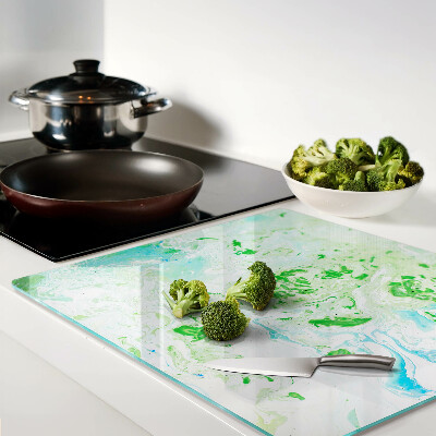 Snijplanken glas Abstracte wervelingen in groen en blauw