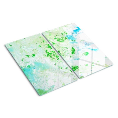 Snijplanken glas Abstracte wervelingen in groen en blauw