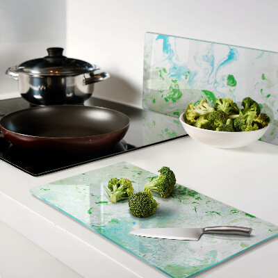 Snijplanken glas Abstracte wervelingen in groen en blauw