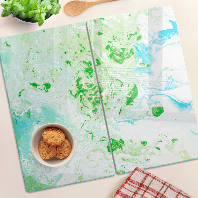 Snijplanken glas Abstracte wervelingen in groen en blauw