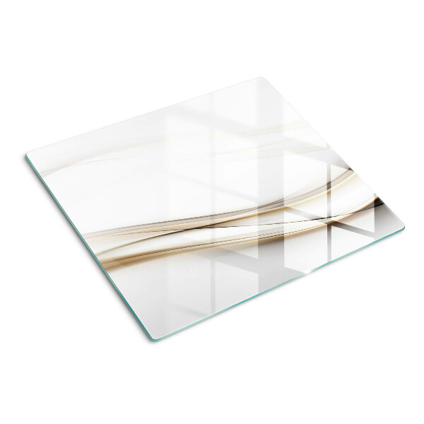 Glazen snijplanken Abstracte golven in beige tinten